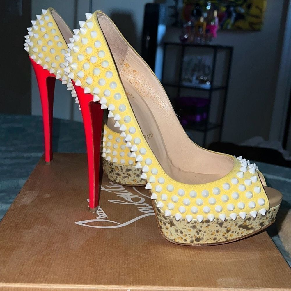 Christian Louboutin Lady Peep Spikes Platform heels